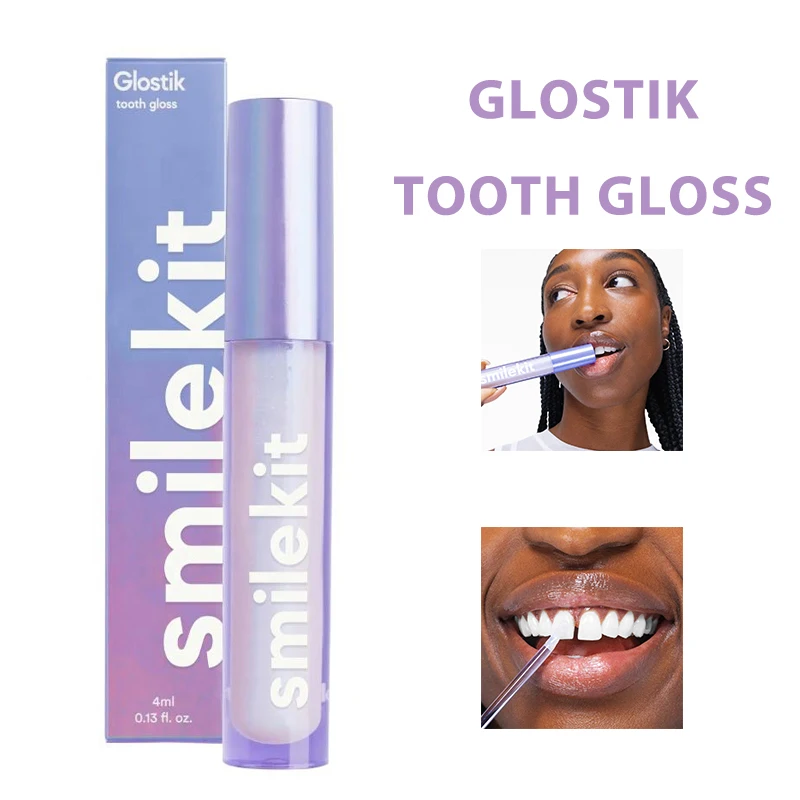 Smile Kit penna sbiancante per denti Glostik Tooth Gloss uso domestico siero detergente rimuovi macchie di placca strumenti dentali essenza sbiancante