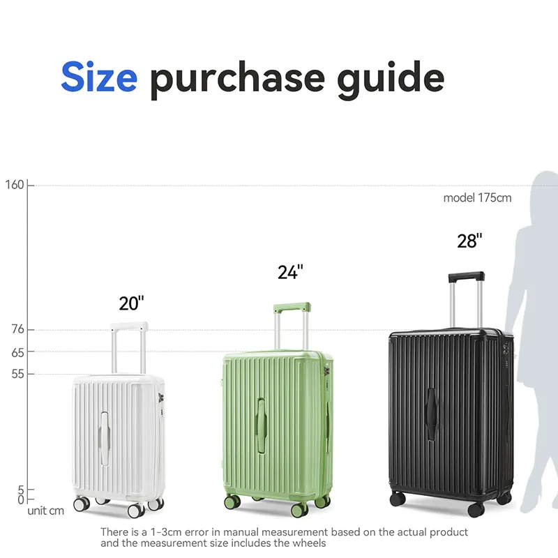 2024 New Design Carry On Luggage Travel Bags Luggage Suitcase Trolley Case with Cup Phone Holder PC Spinner Wheels Trolley Case