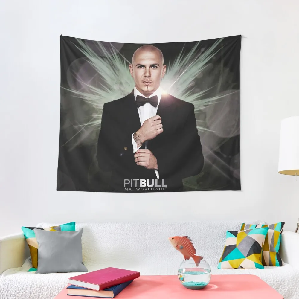 

Pitbull Mr.Worldwide Tapestry Carpet Wall House Decor Aesthetic Room Decor Korean Tapestry