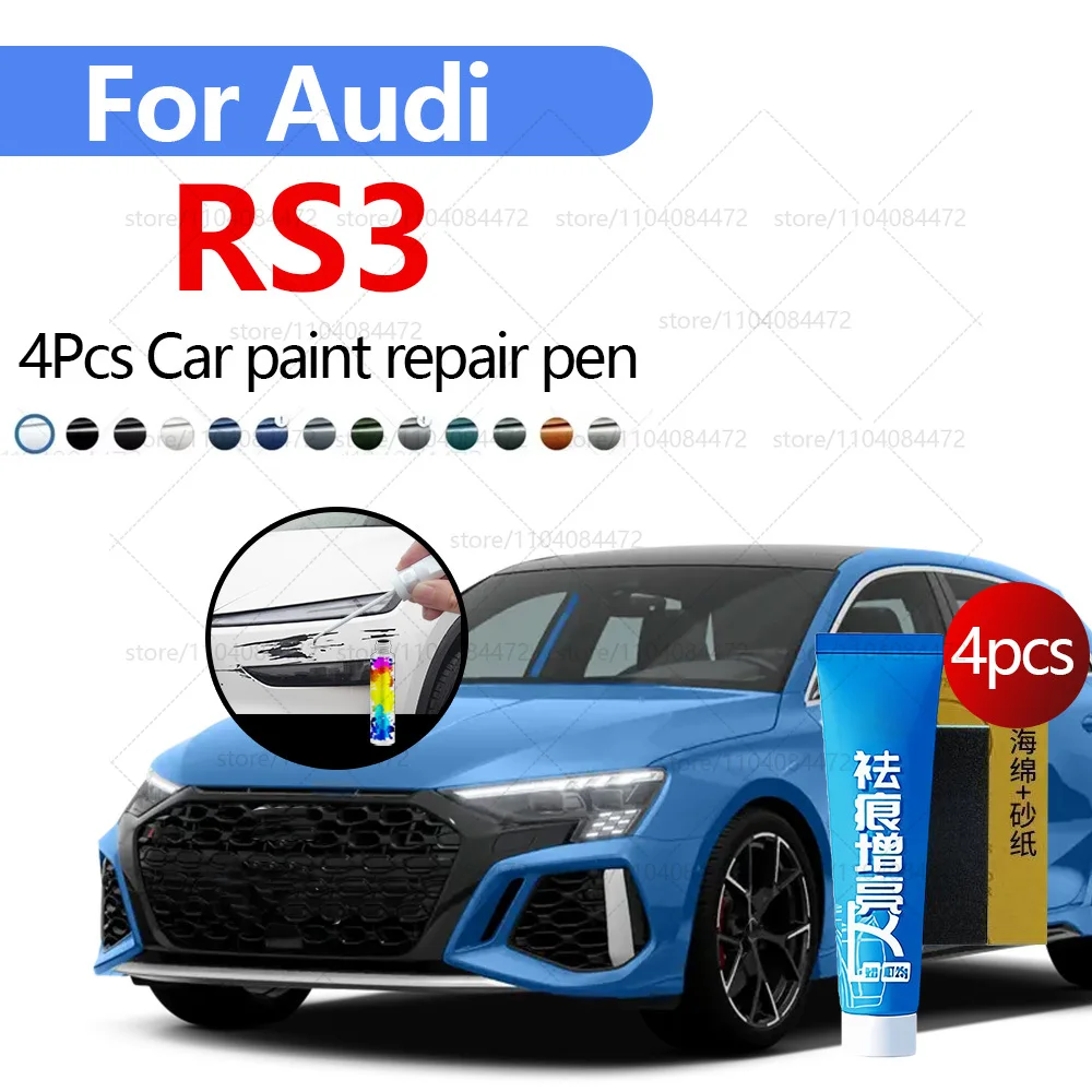 

Ручка для ремонта автомобильной краски для 2011-2025 AUDI RS3, аксессуары для ремонта царапин, 4 шт., черный LY9T, белый LY9L, серый LZ7W, зеленый LZ6A