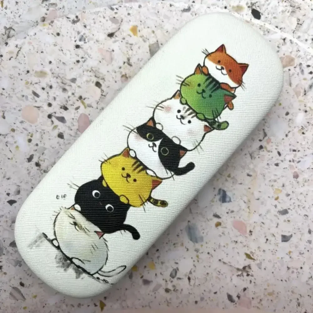 

Коробки для очков с героями мультфильмов и кошек, держатель из искусственной кожи, устойчивая к стресу сумка для солнцезащитных очков, креативный многофункциональный чехол для очков для чтения
