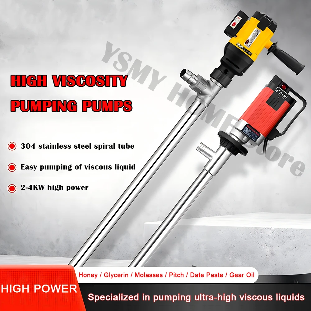 Electric Fuel Transfer Pump for High Viscosity Liquids - High power 220V Oil Barrel Pump For gear oils/sauces/glue, etc.