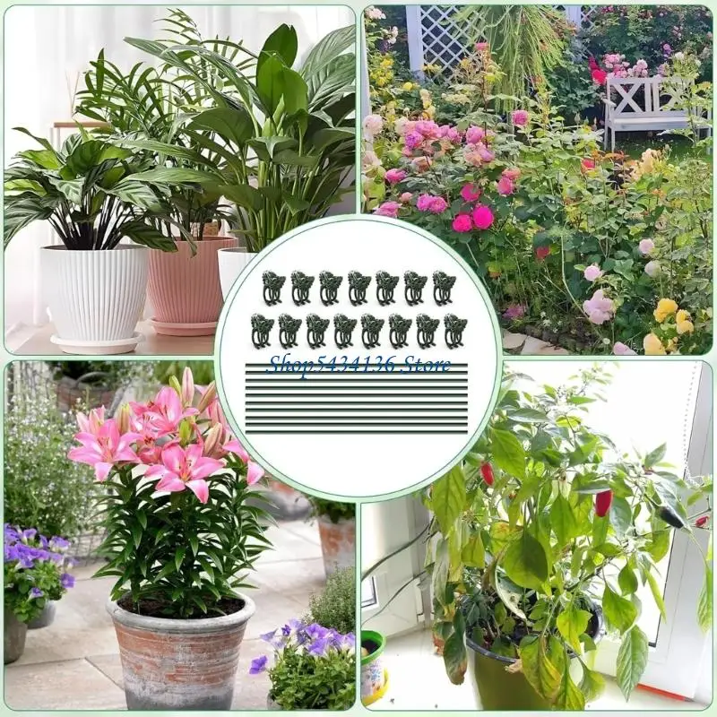 H7ED Plastic Plant Support Stake Bendable Regulable For Potted Greens Climbing Flowers Durability Gardening Tool Outdoor Use