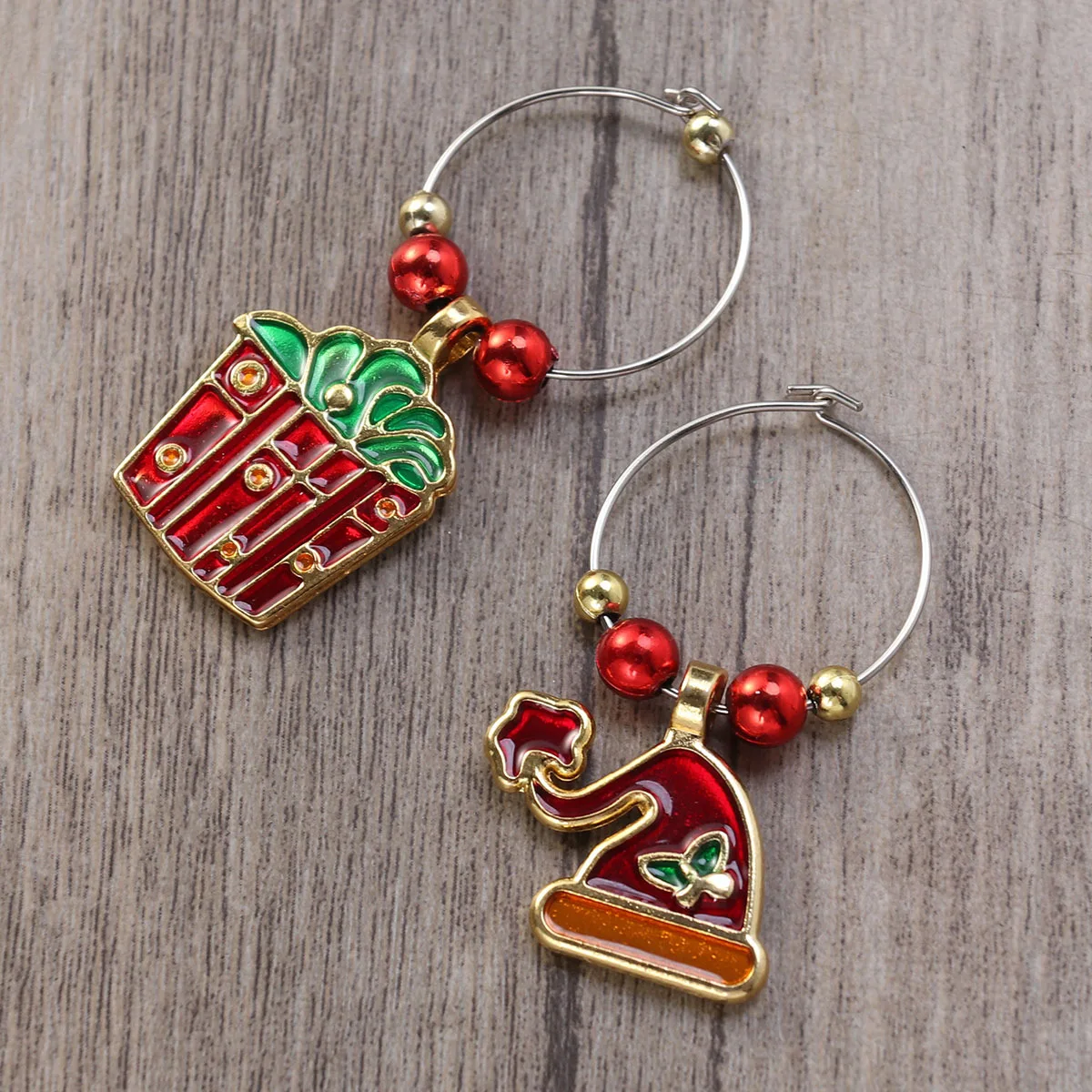 

christmas wine glass charms glass charms christmas wine glass rings