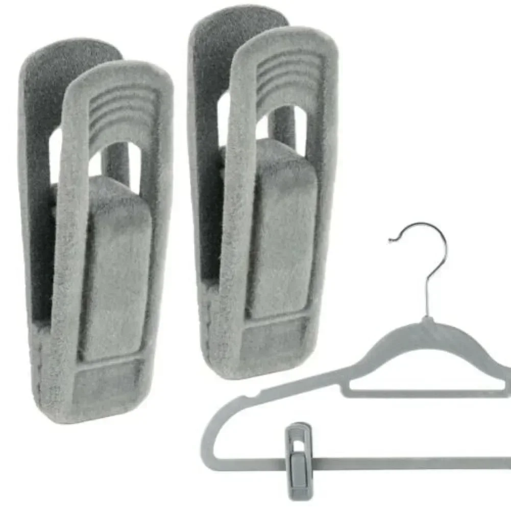 Secure your Garments with 20x Non Slip Velvet Hangers Clips Excellent for Flocked Trousers Coats & Clothes Pants