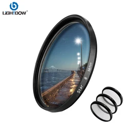 Lightdow Star Line Lens Filter 3 in 1 Kit 4 6 8 Line Lens Filter for Photographing Night Scene Starry Sky Jewellery 49mm-77mm
