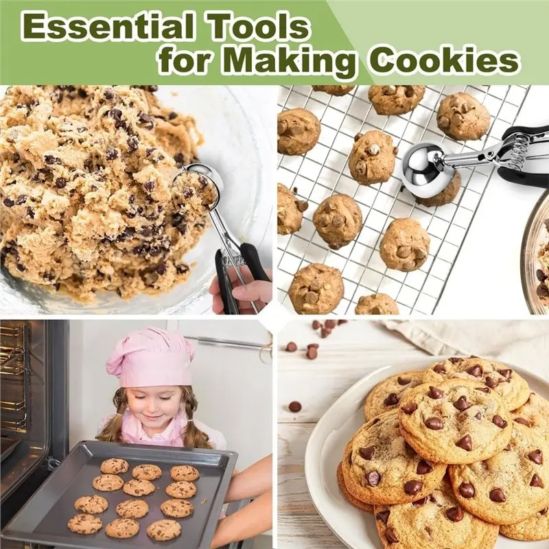 M11K-Premium Stainless Steel Cookie Scoop,For Baking, Ice Cream Scoop,For Melon Baller, Muffin Mold