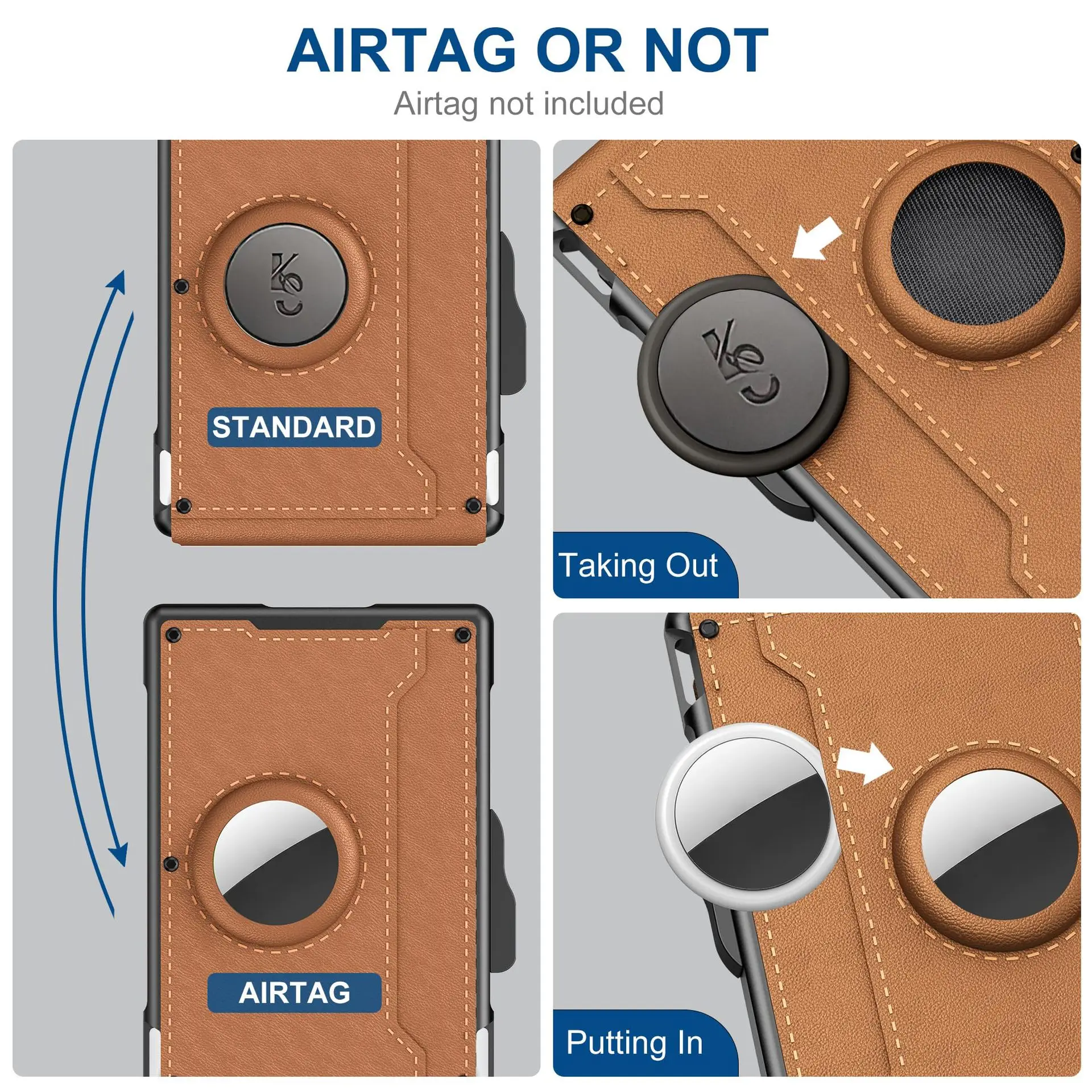 Men's  Leather Wallet - RFID Anti-Theft Slim ID Credit Card Holder, Fashion Durable Money Bag Case