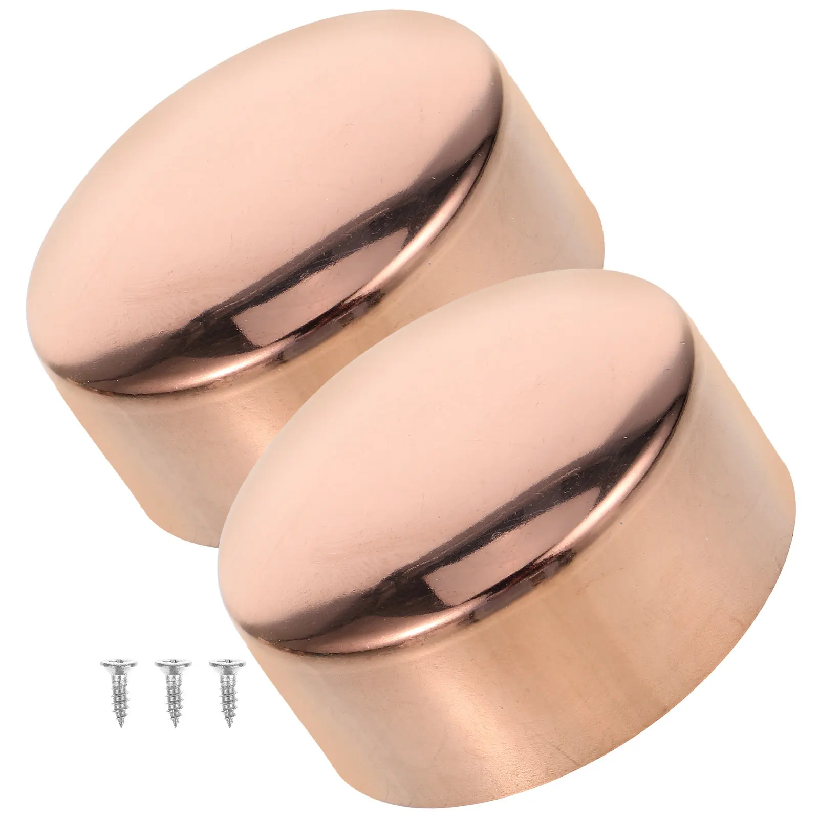 2Pcs Stainless Steel Handrail End Caps Round Covers for Stair Wood Plastic Staircase Handrail Accessories Replacement Parts