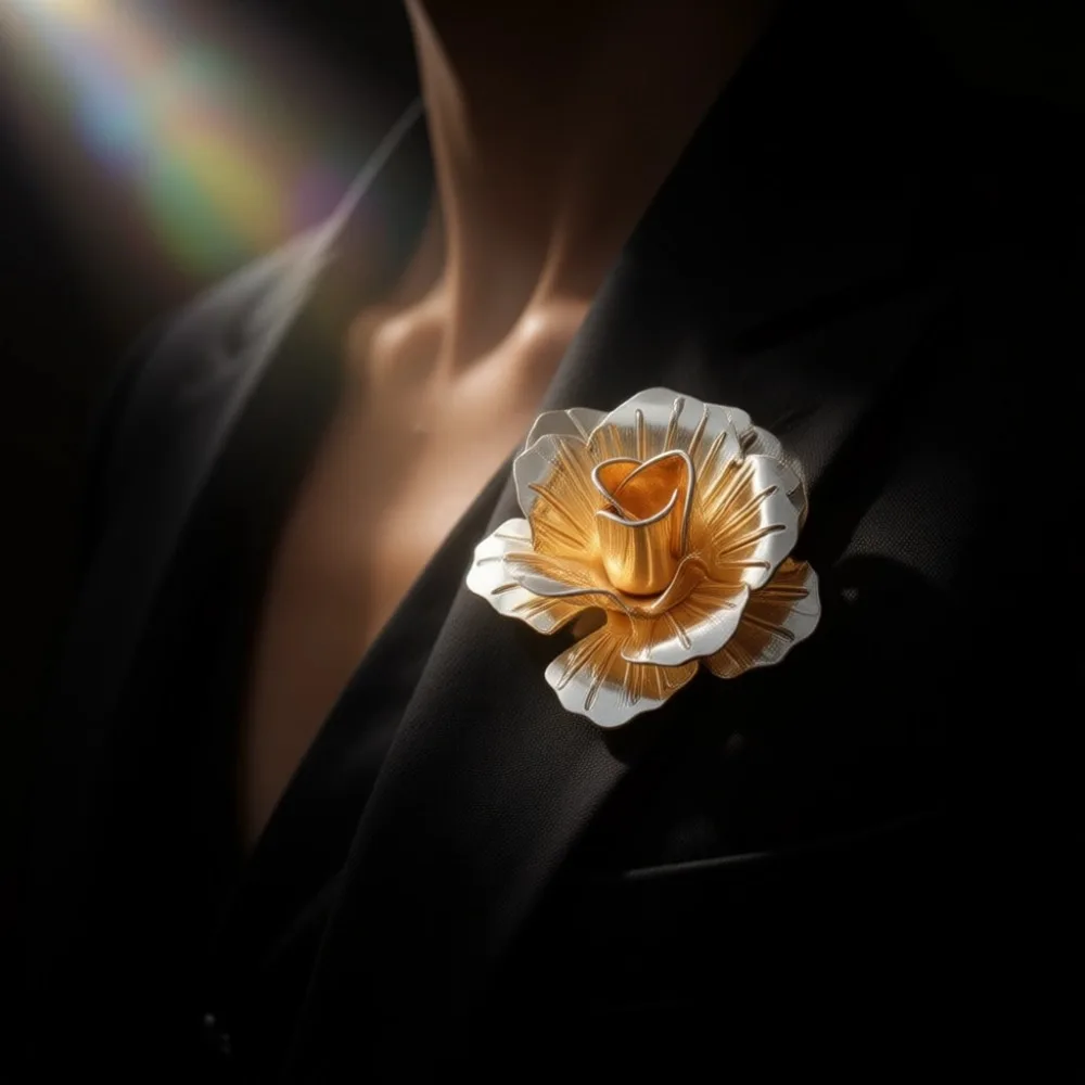 

Набор из трех мужских брошей-роз для лацкана, аксессуар для костюма и пиджака