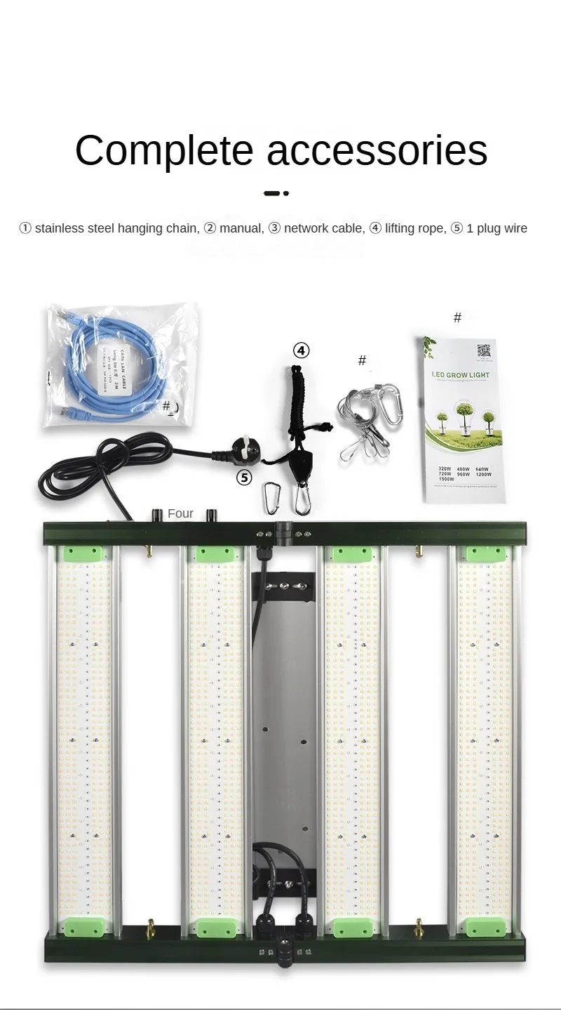 LED-Pflanzenlicht 400W Hochleistungs-LED-Lampe mit einstellbarem Licht, geeignet für Zimmerpflanzen, Blumen, Vollspektrum-Licht, Multi-Lampen-Serie, Wachstumsbeleuchtung – Detail 9