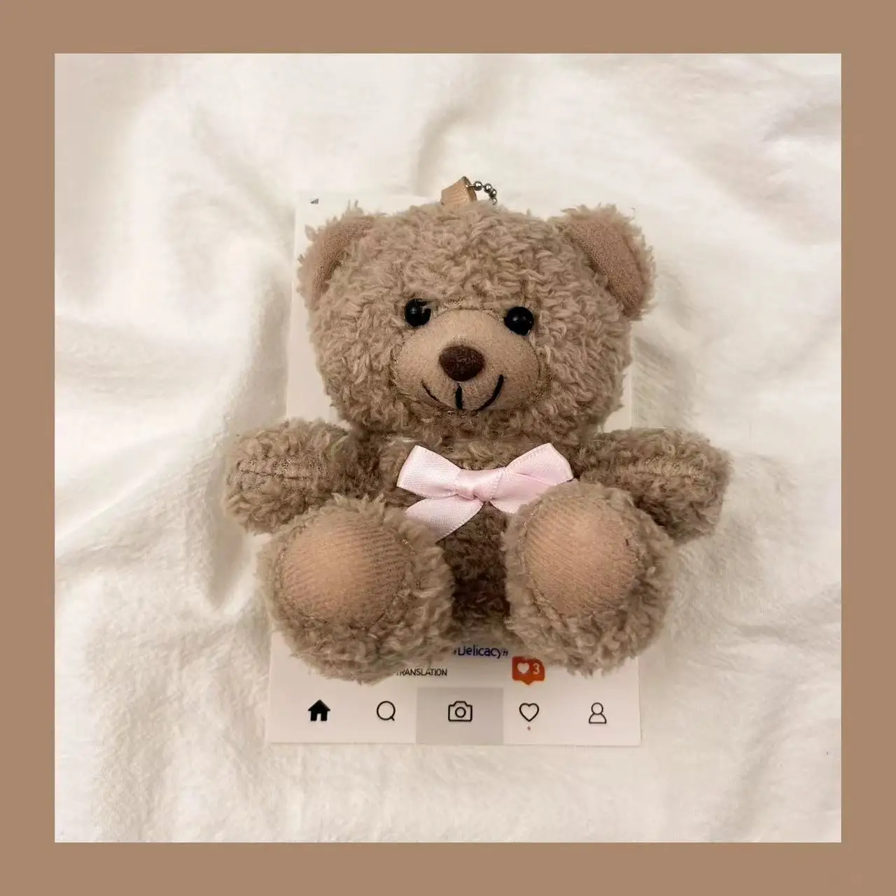 Cute 3D Bear Bow Cartoon Keychain Plush Doll Earphone Case For Apple Airpods 5 4 3 2 1 Pro Air Pods pro2 pro3 Soft Headset Cover