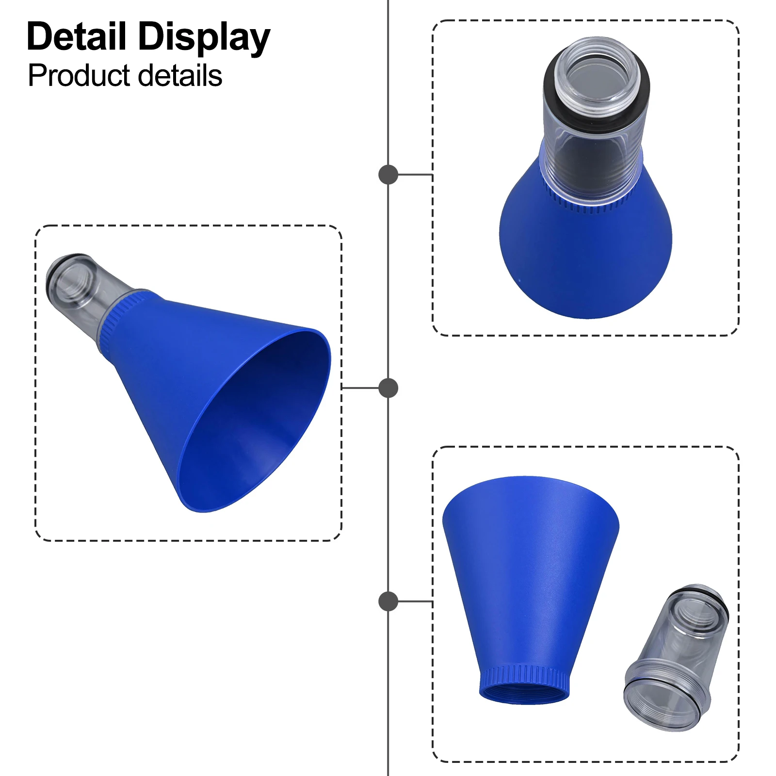 

Воронка для масла без помощи рук Автомобильная масляная воронка Процесс замены масла Резьбовая крышка маслозаливной горловины Прозрачный дизайн Большой соединительный шланг