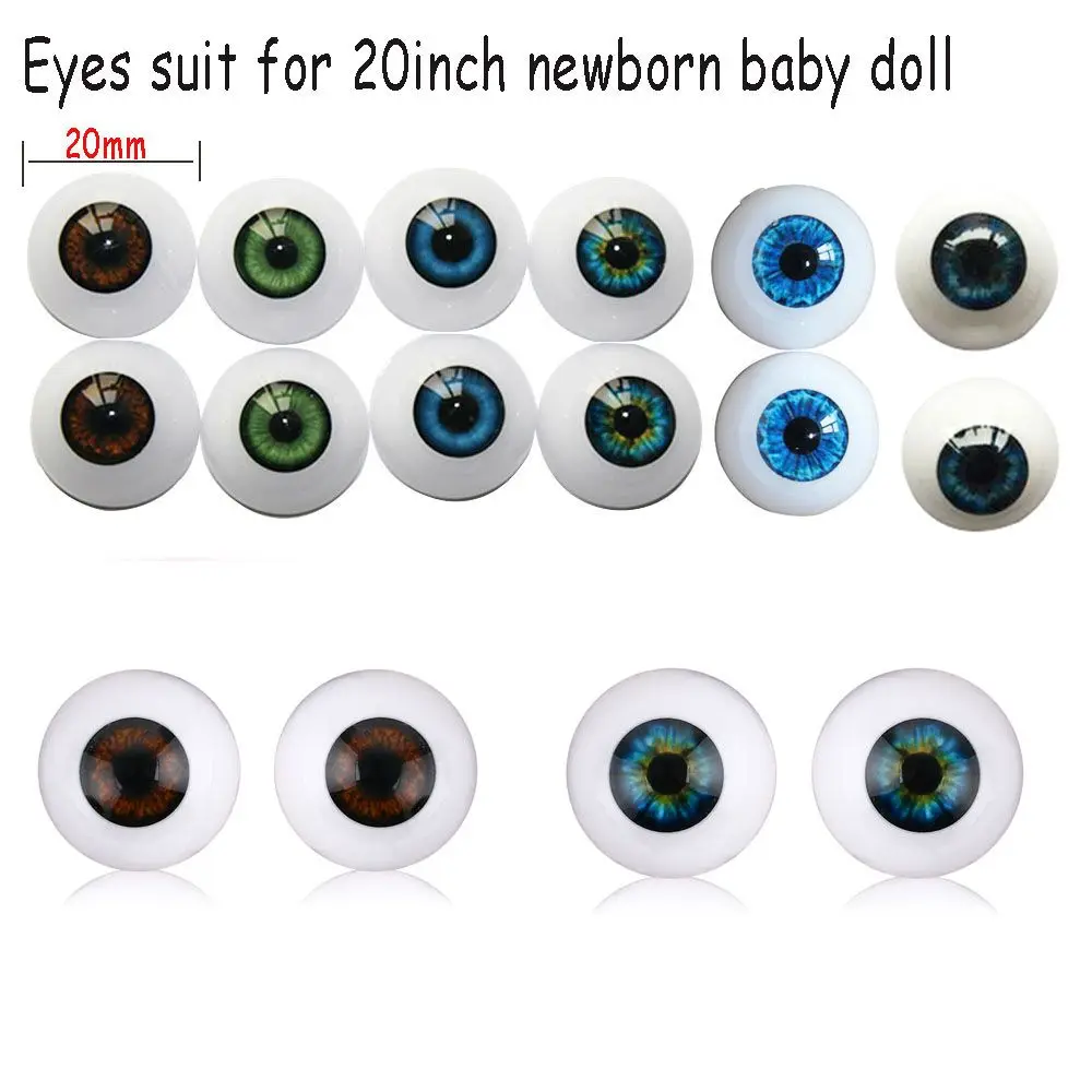 1pair Realistic Half Round Hollow Back Fake Eyes Eyeballs DIY Halloween Prop Horror Mask Doll Bear Animals Making 20mm