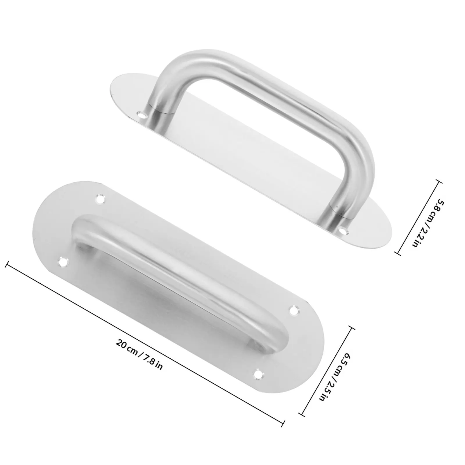 Stainless Steel Door Pull Handle Push Pull Design Heavy Duty Fireproof Theft Resistant for Commercial Residential Office Entry
