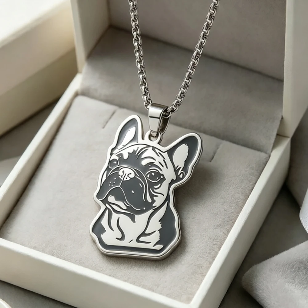 Custom Photo Logo Pendant Necklace Personalized Stainless Steel Pet Portrait Charm Accessories Jewelry Gifts For Animal Lover