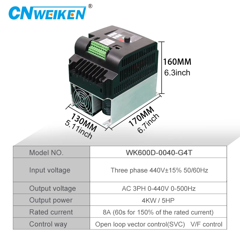 Imagem -04 - Conversor de Frequência Variável com Entrada e Saída 3phase Overloaded Vector Motor Drive Inversor de Frequência Vfd 440v 4kw 5.5kw 7.5kw