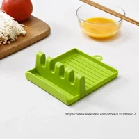 Simple Plastic Multi-functional Household Kitchen Spoon Rests Holder Pot Clips Organizer Rack Non-slip Pad for Spatula Pot Lids 3