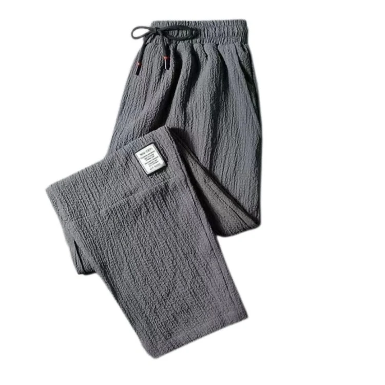 

Брюки для спецодежды из ледяного шелка, мужские летние тонкие износостойкие свободные прямые длинные брюки для жесткой работы, повседневная свободная посадка