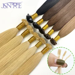 JSNME Flat tip Human Hair Extensions Natural Hair Hot Fusion Bonded Keratin Hair Extensions Natural Real Hair 1g/Strand 14-24‘’