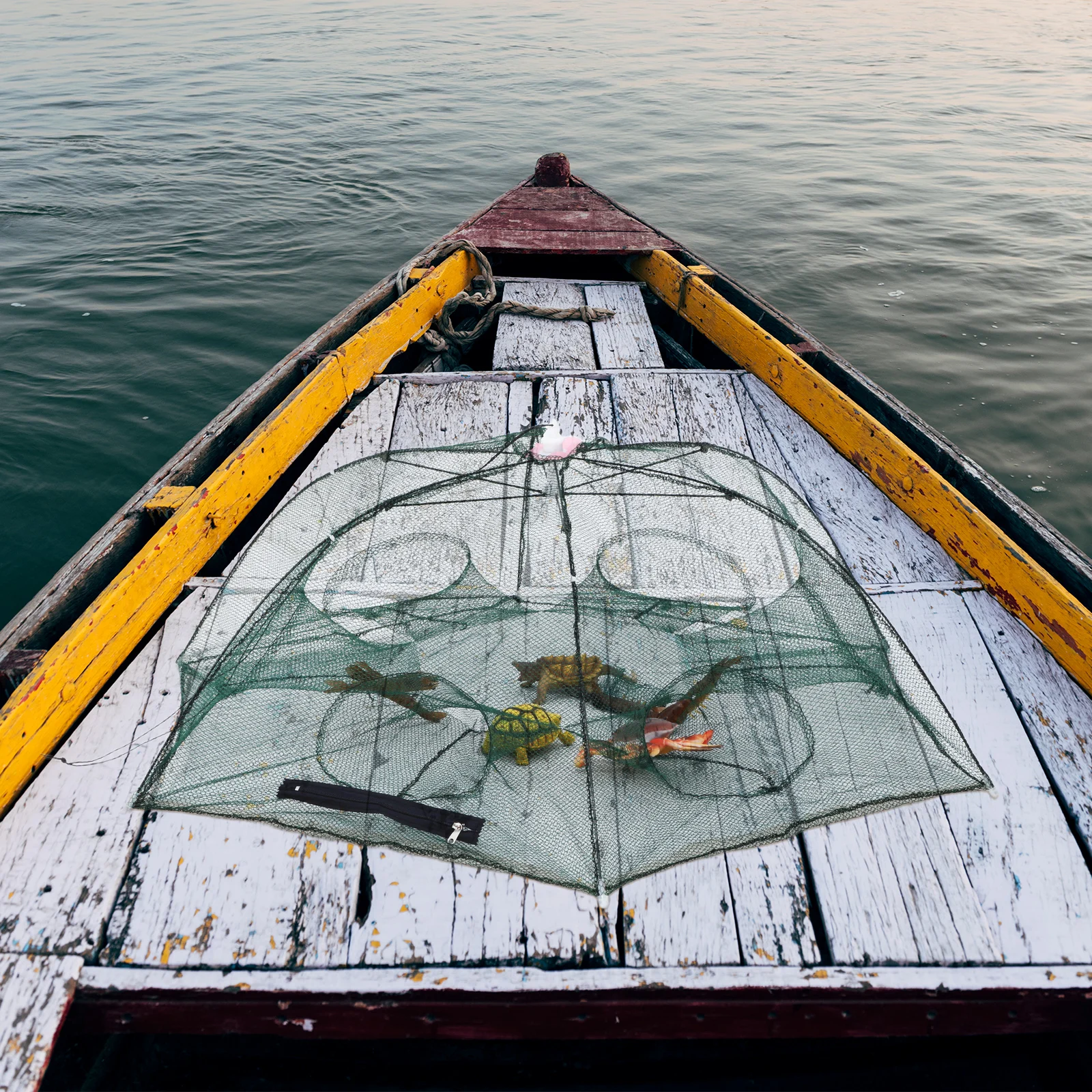 

Foldable Fishing Net with Six Entrance Umbrella Design for Catching Fish Minnow Crawfish Shrimp Crab Lobster Easy Zipper Access