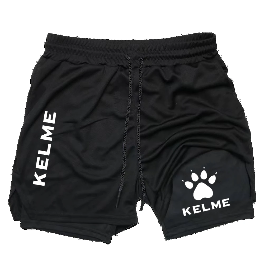 

2026 Spring/Summer Men's KELME Quick-Dry Outdoor Running Double-Layer Shorts for Fitness, Breathable Tennis Train