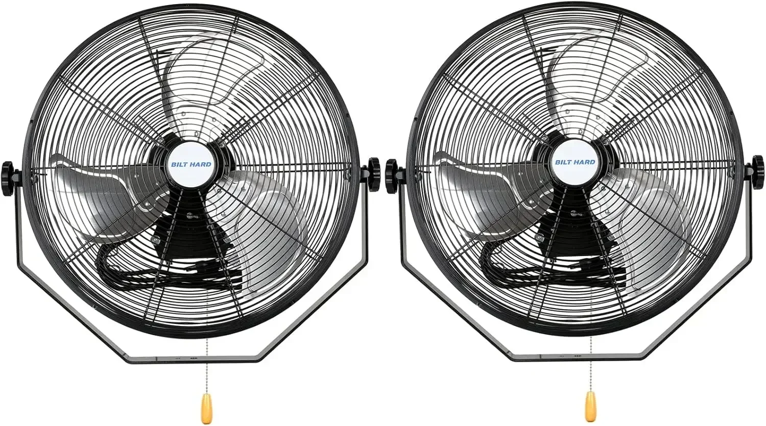 18 inch Industrial Wall Fan, 4300 CFM, 3-Speeds High Velocity Wall Mount Fan with Sealed MotorHeavy Duty Metal Barn Fans, 2 Pack