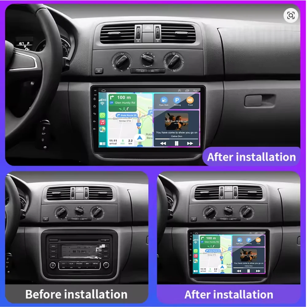 Car Radio Android 16 For Skoda Fabia 2  2007 - 2014 Carplay Car Stereo Multimedia Player GPS Som Automotivo QLED Screen WIFI DSP