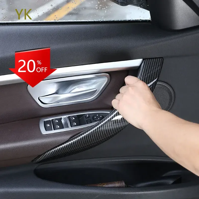 

For BMW 3 4 Series F30 F34 F36 F32 F33 13-19 ABS Carbon Fiber Car Inner Door Armrest Handle Cover Trim Interior Car Accessories