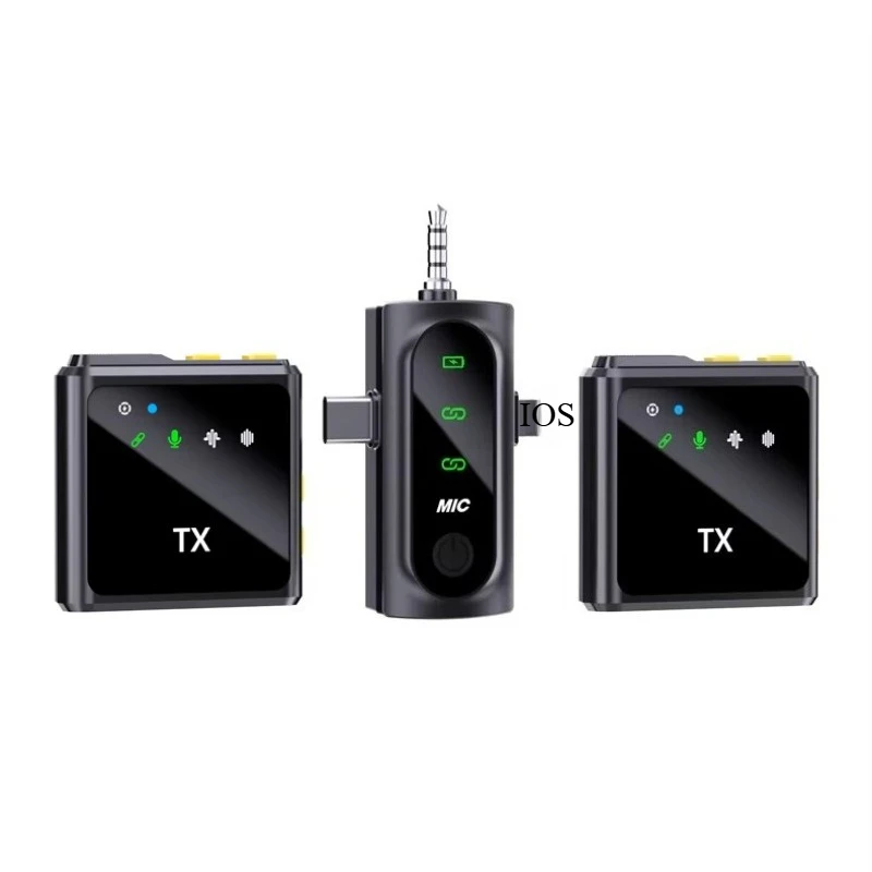 Micrófono de solapa inalámbrico 3 en 1, mini micrófono inalámbrico 2.4G con reducción de ruido para iPhone Android, grabación de audio, podcasts, transmisión en vivo 5