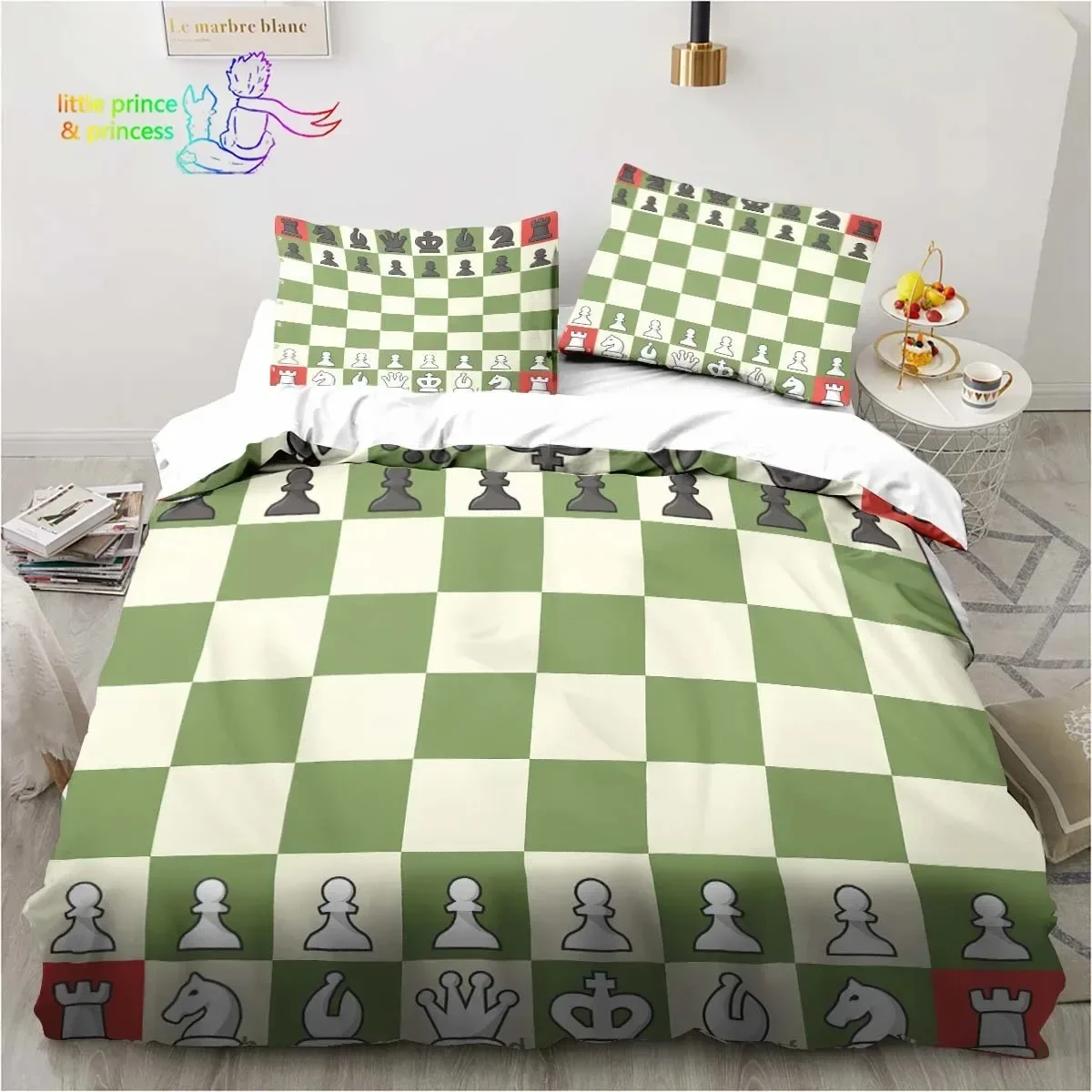 Funny Chess Board Bedding Set Single Twin Full Queen King Size Bed Set Adult Kid Bedroom 3D Printed Bedding Gift