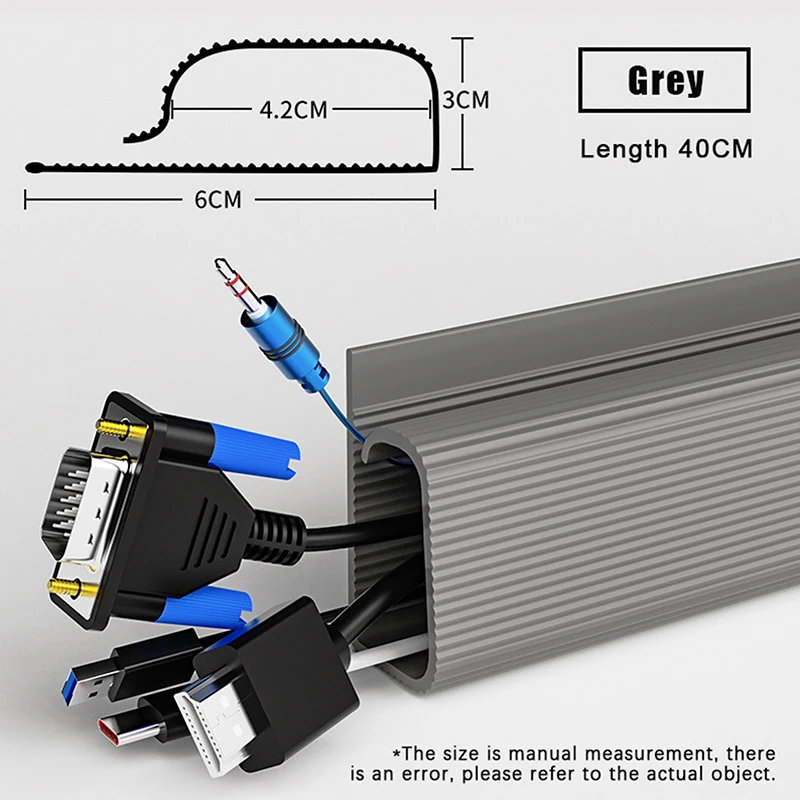 Hot Sale No Drilling Under Desk Management Tray Channel Desk Cable Organizer Cable Management Accessories White Cable Protector