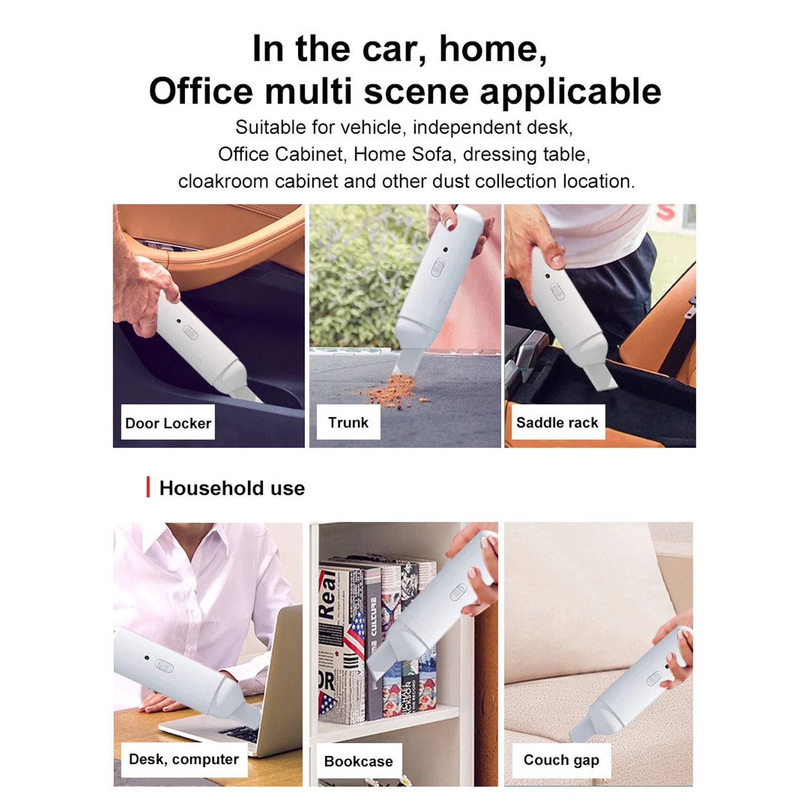 Car Vacuum Cleaner Car Vacuum Cleaner Low Noise USB Charging  Handheld Cordless Vacuum Cleaner White USB Car Vacuum Cleaner