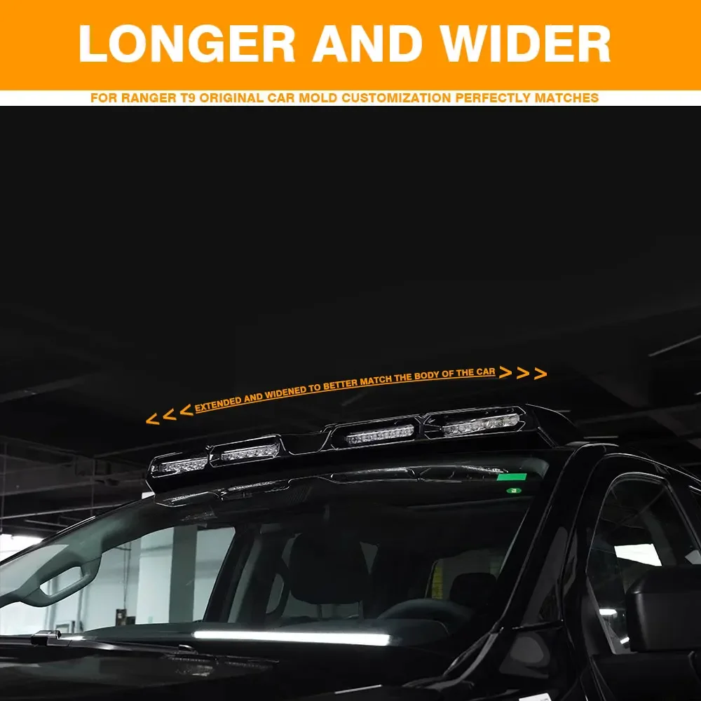 

Pickup Roof LED Bar Fit For Toyota Hilux Revo Rocco 2015-2025 Car Exterior Roof Top Light Roof Spoiler