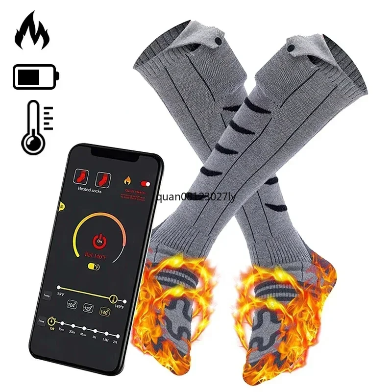 Winter Heated Socks 5000mAh APP Control Thermal socks Heating Foot Warmer ElectricSocks Men's Women's Warm Socks Cycling Skiing