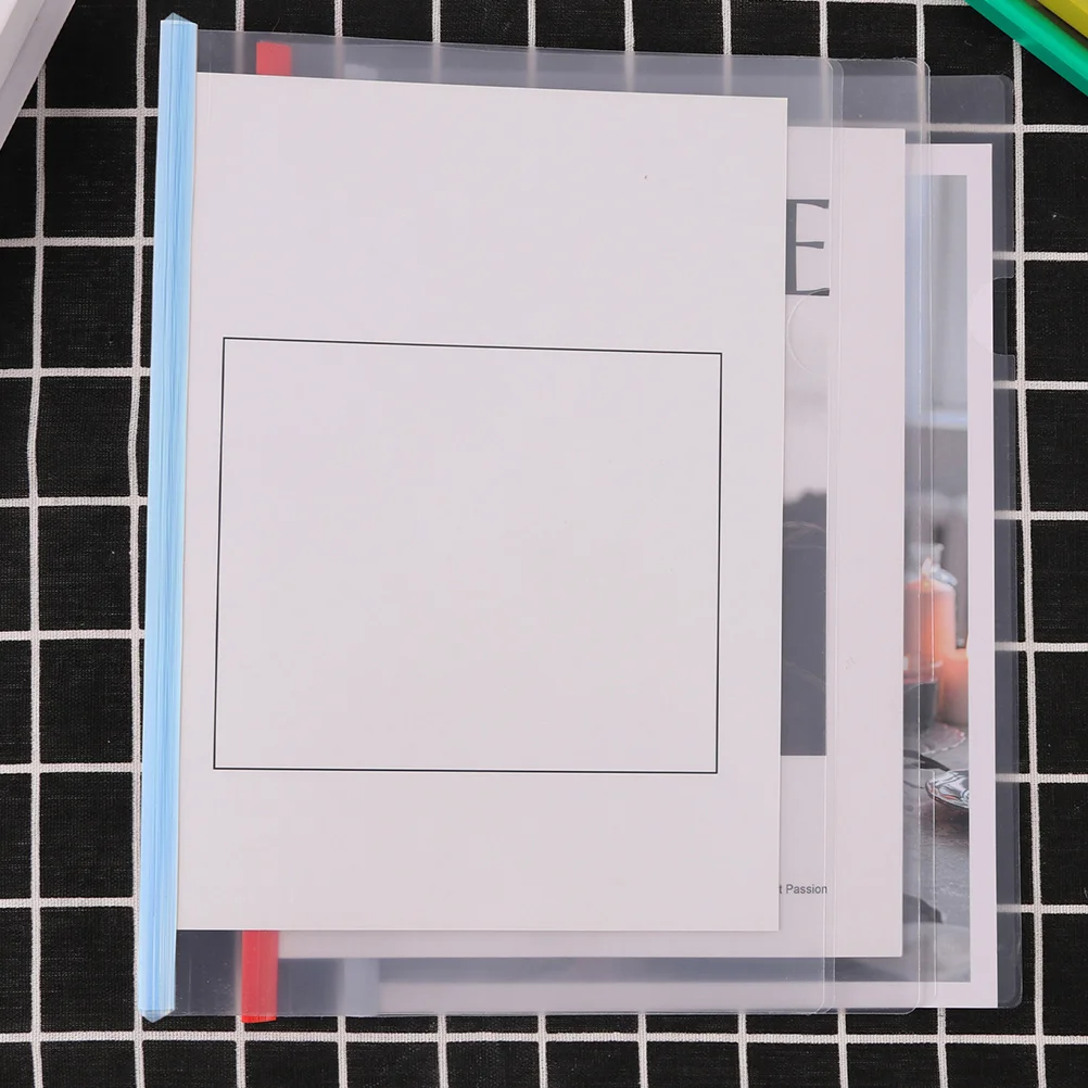 Plastic Slide Binders Spine Bars For Report Binding Transparent Pull Rod Clip Bookbinding Folder Binding Bars 10Pcs