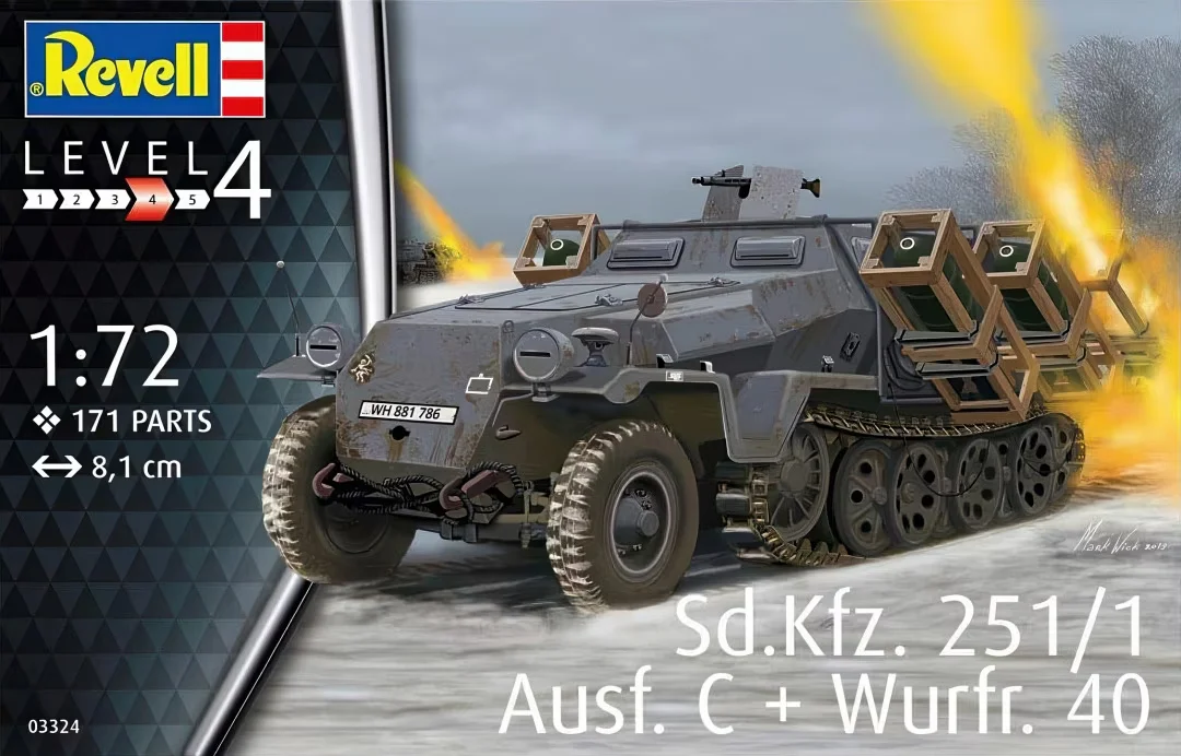 

Revell 03324 Sd. Kfz.251/1 Ausf. C + Wurf.40 1/72 Scale Model Kit DIY Toy
