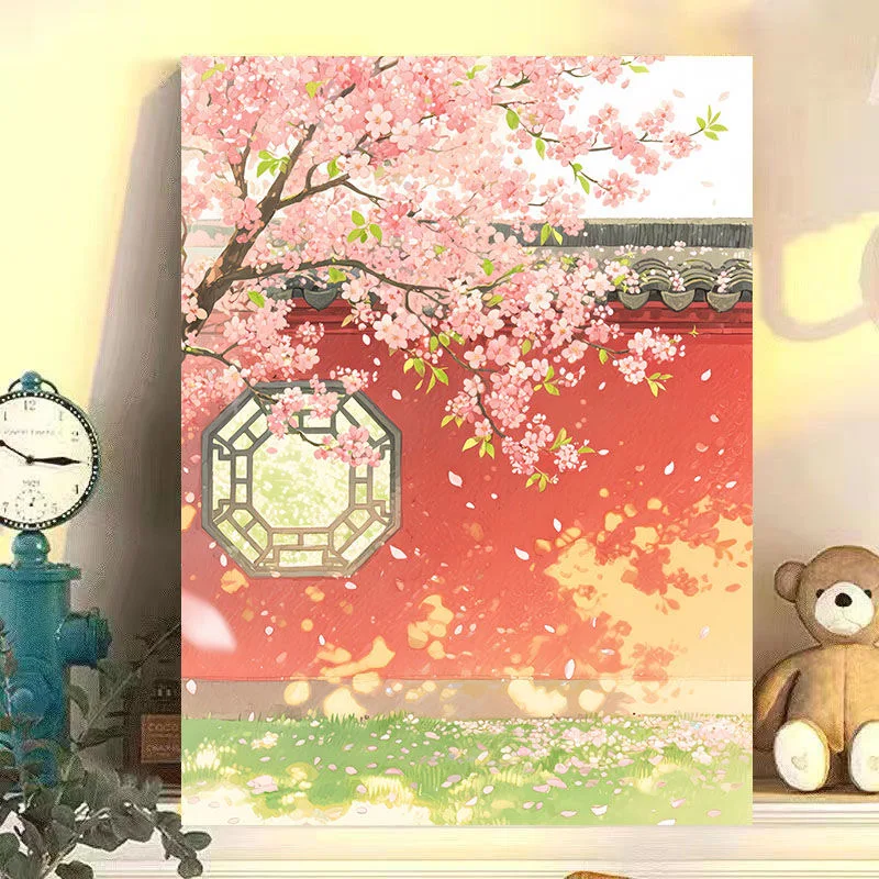 

A-0052 Bamboo Forest Oil Painting, Asian Nature Landscape, Serenity Art