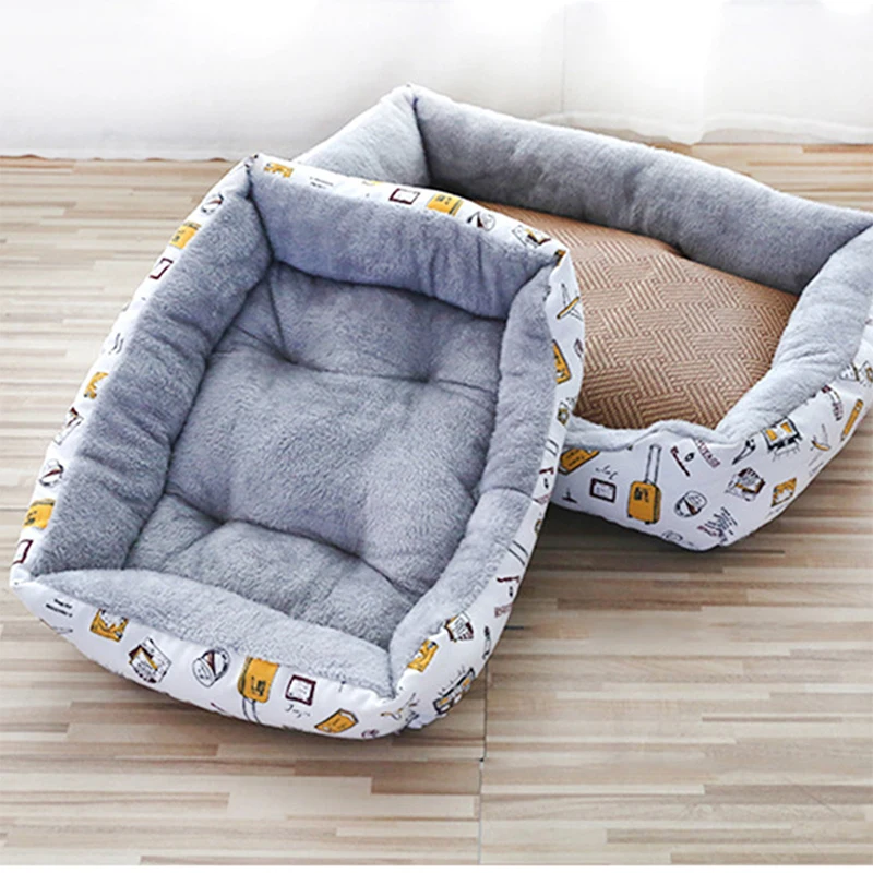 Pet Bed House Dog Sofa Sleeping Beds Mat Cat Cushion Warm Cozy Soft Plush Nest Dog Baskets Waterproof Kennel Pets Supplies