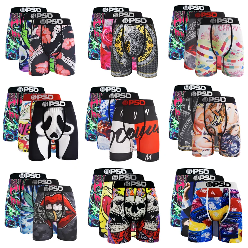 

3pcs Men's Polyester Fashion Boxers S-XXL - Lightweight, Moisture-Wicking, Elastic Waist for Daily and Active Lifestyles