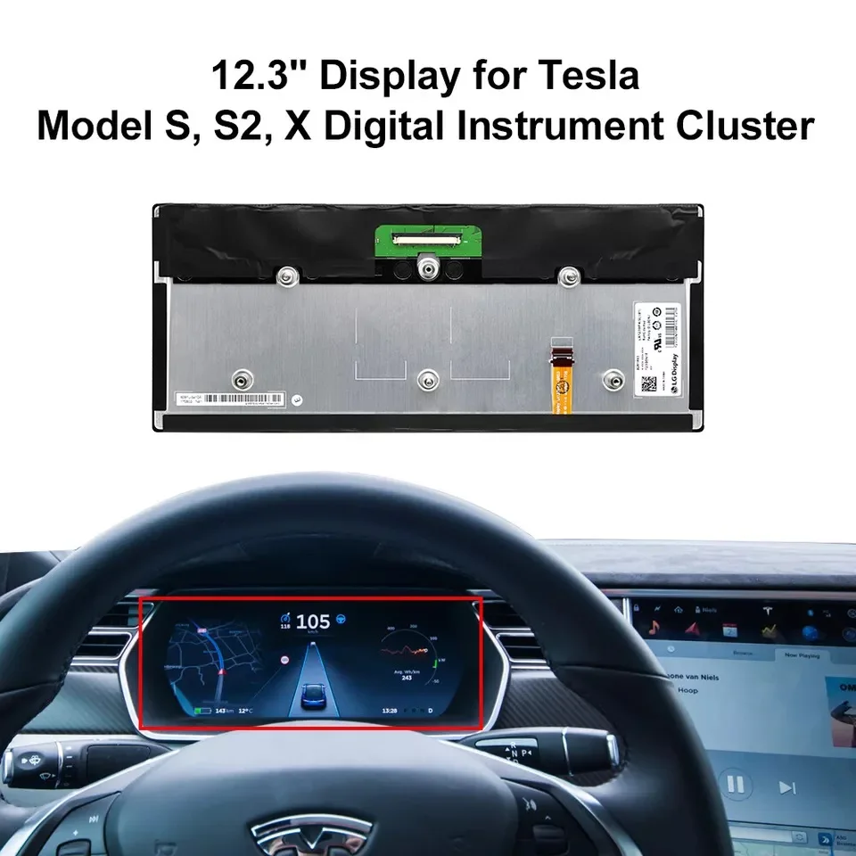 

Dashboard 12.3" Display for Tesla Model S, S2, X GEN 2 Digital Instrument Cluster