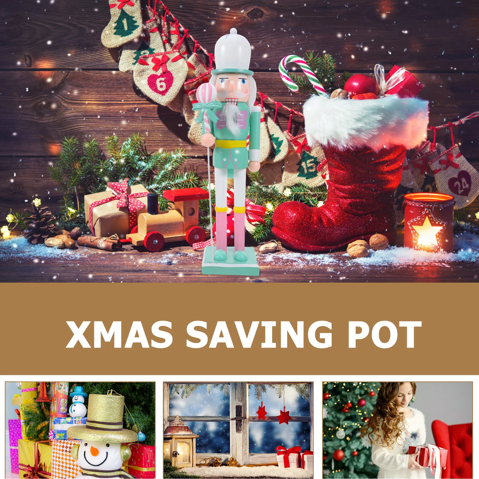 

Wooden Nutcracker Soldier Christmas Ornament Hand-Painted Traditional Holiday Table Shelf Mantelpiece Decor Nutcracker