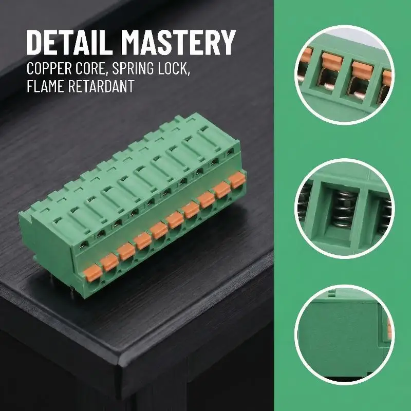 【BA】Spring Type Terminal Block 2EDGKD-5.08mm Plug-in Terminal Block Copper Core Male And Female Terminals