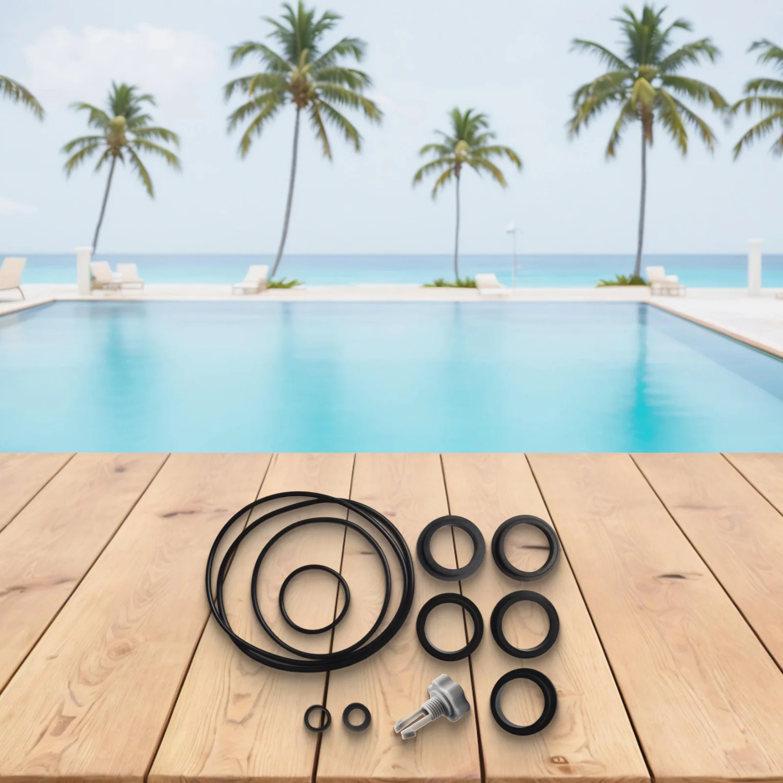Air Release Valve and Eight O-Rings Seal Gasket Set for Intex Sand Filter Pump Maintenance with Part Number Identification