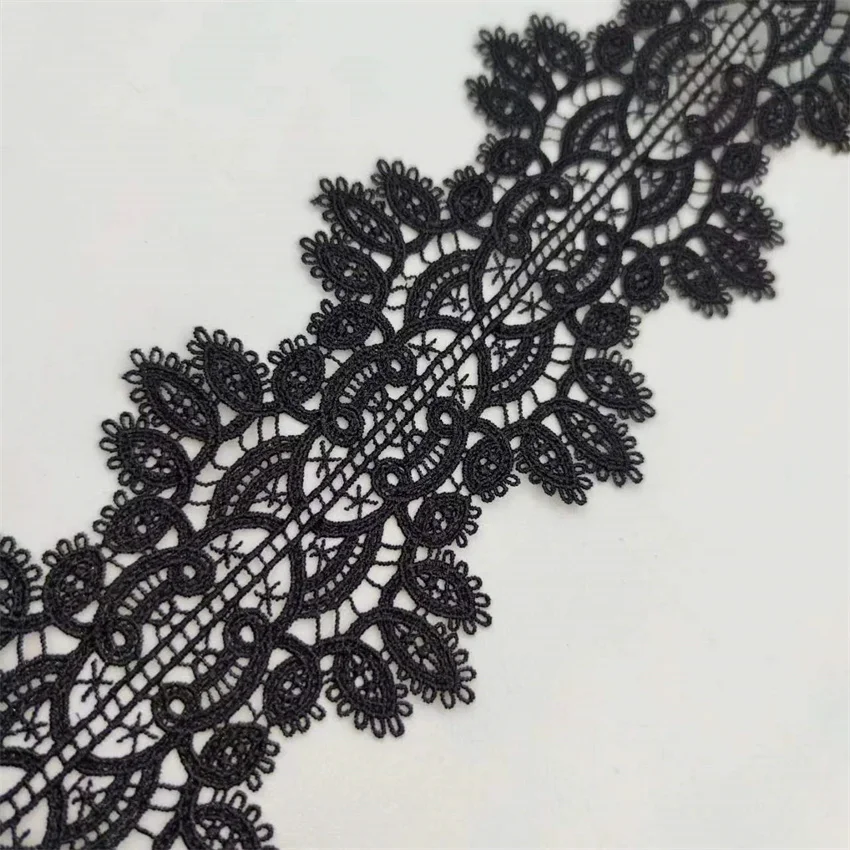 8.5cm Polyester Embroidered Hollow Fabric Lace Trim Ribbon Handmade DIY Sewing Supplies Craft For Costume Hat Decoration