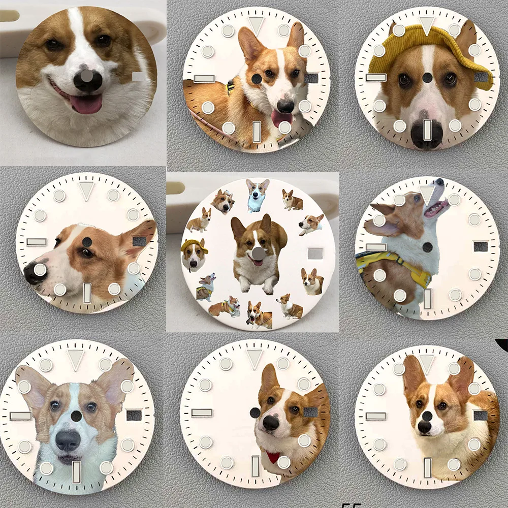 

28.5mm NH35 dial Corgi series art piece New high-quality watch dial customization support suitable for HH35 Movement watch dial