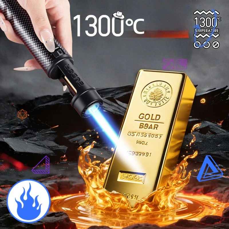 

Blue Flame Direct Charging Inflatable Lighter Portable Handheld High Power Pen style High Temperature Spray Gun Outdoor Camping