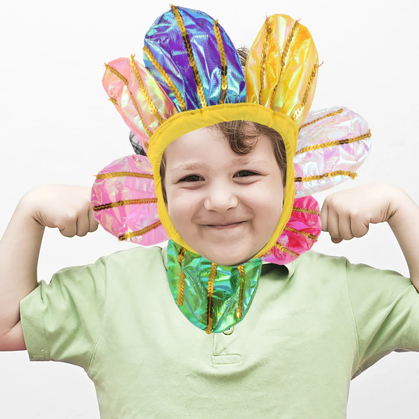 

Sunflower Headpiece for Kids Kindergarten Performances Colorful Lightweight Small Flower Headdress Unique Stage Props Funny