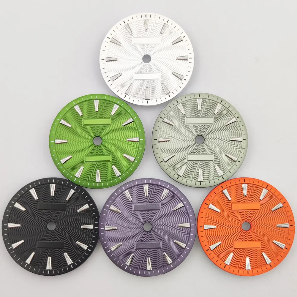 Nh35/miyota8215 dial 28.5mm mostrador de relógio rosca de aço inoxidável se encaixa no movimento nh35 miyota8215 acessórios de relógio de movimento