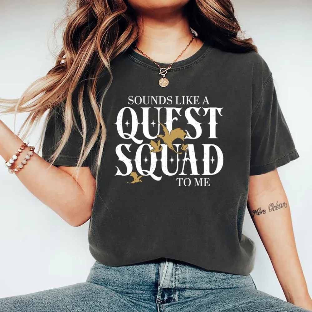 

Vintage Basgiath War College T-Shirts Fourth Wing Quest Squad Shirt Men Women Short Sleeve T-thirts Unisex Streetwear Tshirts